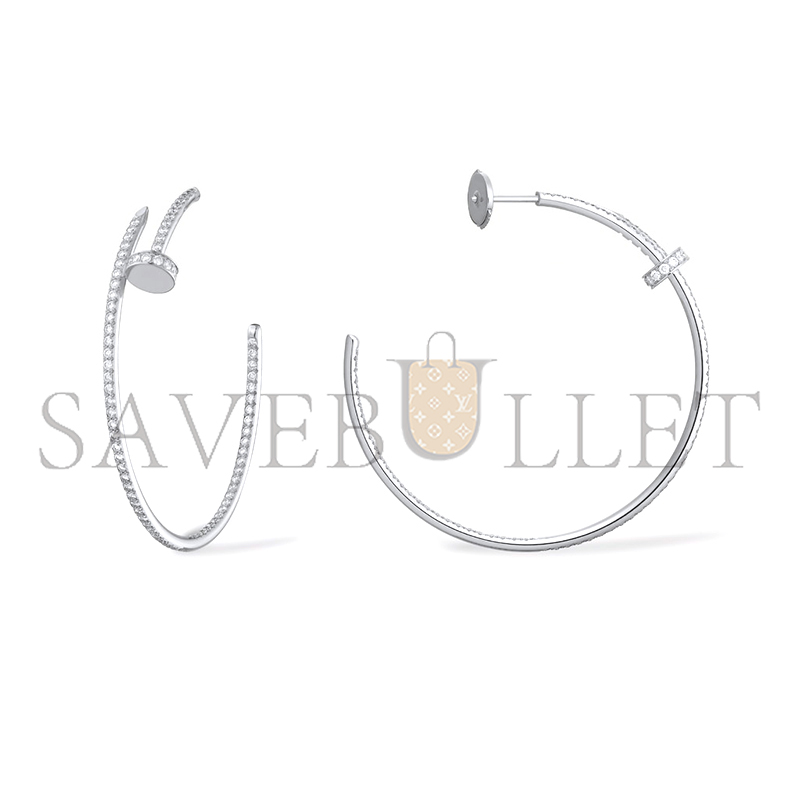 CARTIER JUSTE UN CLOU HOOP EARRINGS, LARGE MODEL, PAVED N8515008